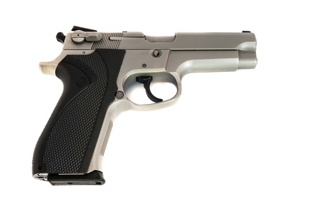 silver gun isolated on white