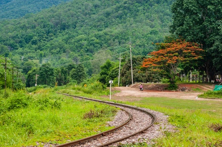 Railway track in the North of Thailandの写真素材