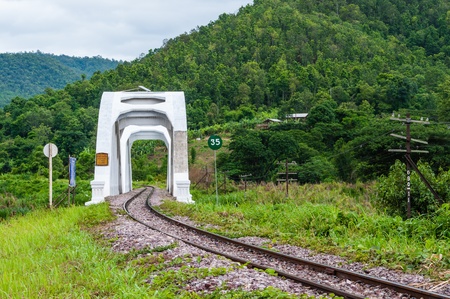 Tachompu Railway Viaduct on the North of thailand Line inの写真素材