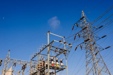 high voltage post の写真素材