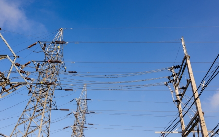high voltage post の写真素材