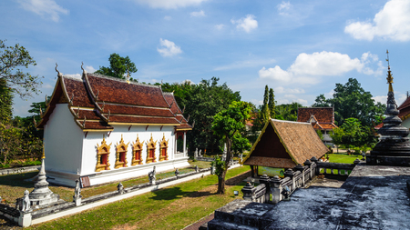 Beautiful Thai Temple Wat Phra Yuen at , temple in Lamphun, Thailand.Generality in Thailand, any kind of art decorated in Buddhist church, temple pavilion, temple hall, monk's house etc..の写真素材