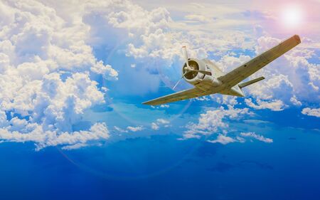 old plane over the sea.のeditorial素材