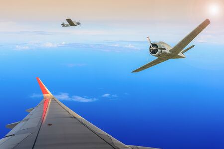 old plane over the seaのeditorial素材
