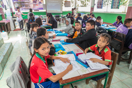 Amphoe Li Lamphon, THAILAND - January  2015: Activities, learning and teaching for  students In rural thailand , January  27, 2015.のeditorial素材