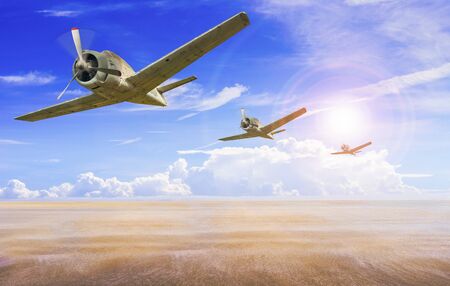 old plane over the desertのeditorial素材