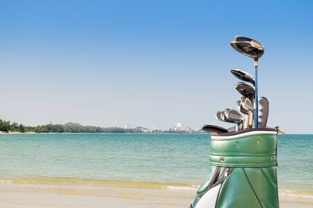 golf equipment  and golf bag.の写真素材