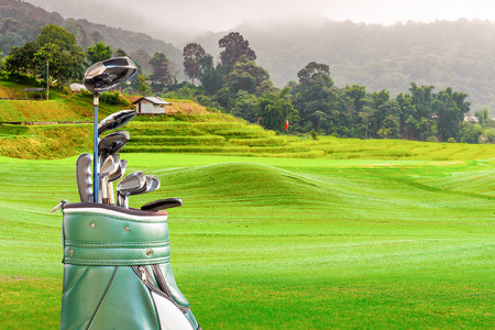 golf equipment  and golf bag.の写真素材