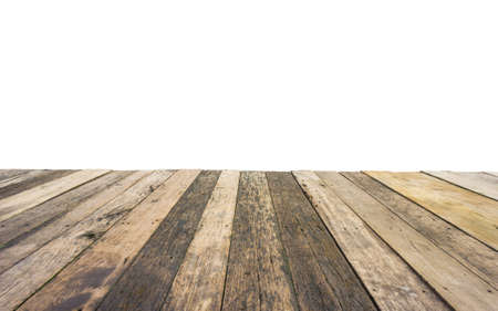 Old wood floor texture isolated on white background.の写真素材
