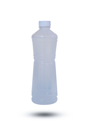 A White Plastic water bottle,  Bottle of drinking water  isolate on over white background.の写真素材