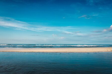 a river and sea viewの写真素材