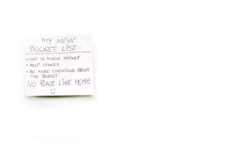 post it with a positive message in bucket list format