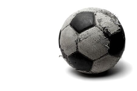 old football isolated on whiteの写真素材