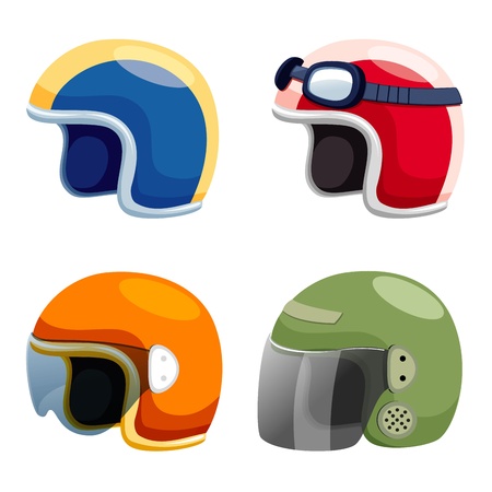 Motorcycle helmet set のイラスト素材
