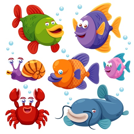 Illustration of fish collectionのイラスト素材