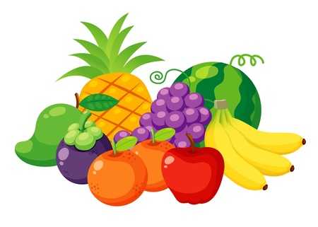 Illustration of Fruits set のイラスト素材