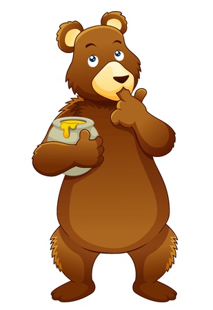 Illustration of Bear eating honey のイラスト素材