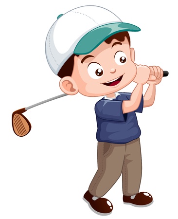 illustration of young golf playerのイラスト素材
