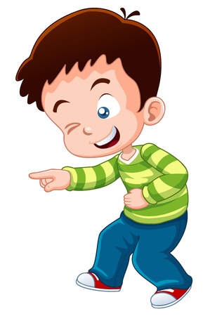 illustration of boy happyのイラスト素材