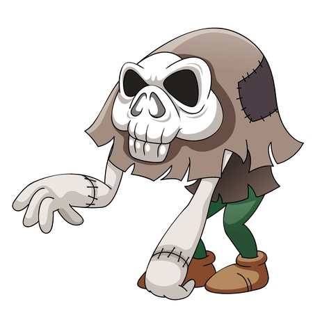 illustration of skull zombie のイラスト素材