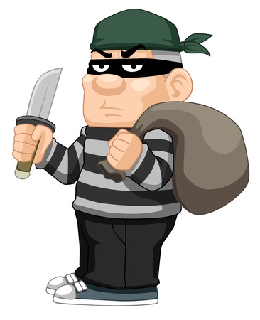 illustration of cartoon thief のイラスト素材
