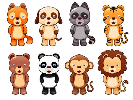 illustration of cute animal set vectorのイラスト素材