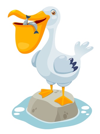 illustration of Cartoon pelicanのイラスト素材