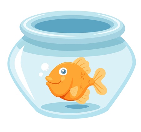 illustration of Goldfish in a bowl Vectorのイラスト素材