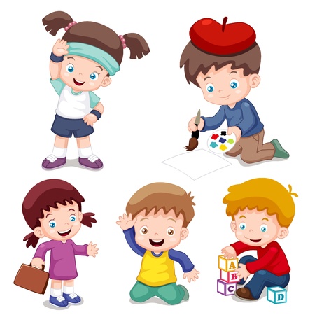 illustration of characters kids cartoon Vectorのイラスト素材