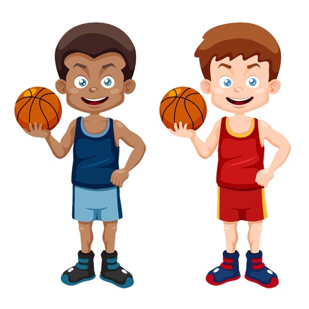 illustration of cartoon basketball playerのイラスト素材