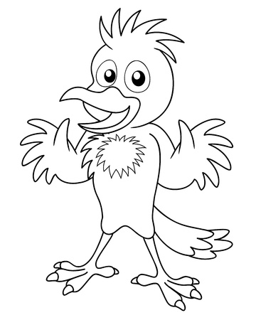 Illustration of Bird cartoon - coloring bookのイラスト素材