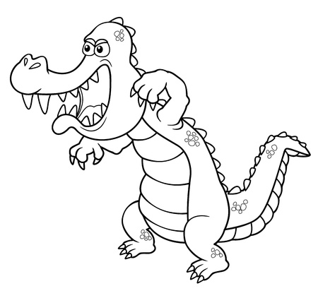 illustration of Cartoon crocodile - Coloring bookのイラスト素材