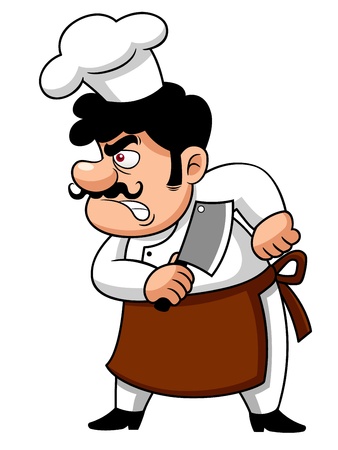 illustration of Cartoon Chef angryのイラスト素材