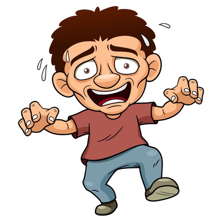 illustration of Cartoon Man scaredのイラスト素材