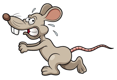 illustration of Cartoon rat runningのイラスト素材