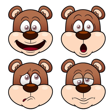 Illustration of Cartoon Bear faceのイラスト素材