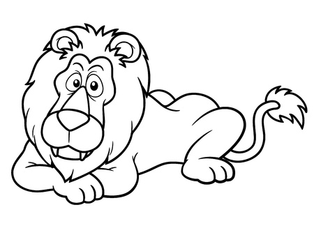 illustration of Cartoon lion - Coloring bookのイラスト素材