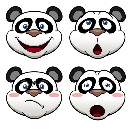 Illustration of Cartoon panda faceのイラスト素材