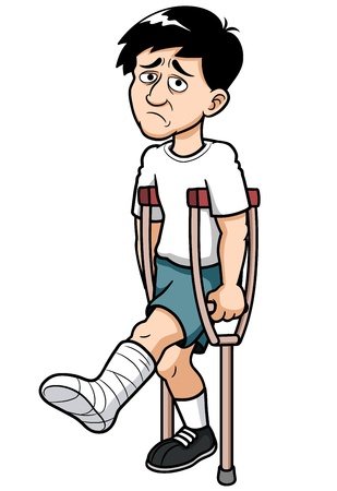 illustration of Man with a broken legのイラスト素材