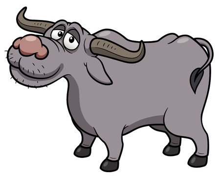 illustration of Cartoon Buffaloのイラスト素材