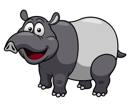 Vector illustration of cartoon tapirのイラスト素材
