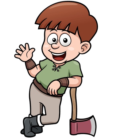 Vector illustration of Boy with axeのイラスト素材