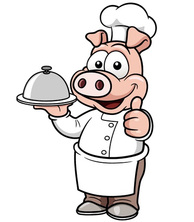 illustration of Cartoon chef pigのイラスト素材