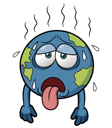  illustration of Earth in Hot Weatherのイラスト素材