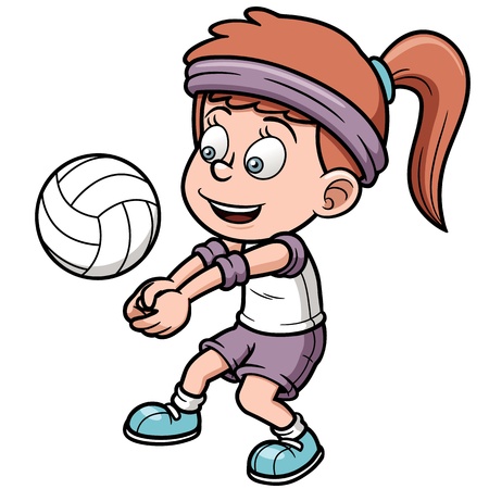 Vector illustration of Young volleyball playerのイラスト素材