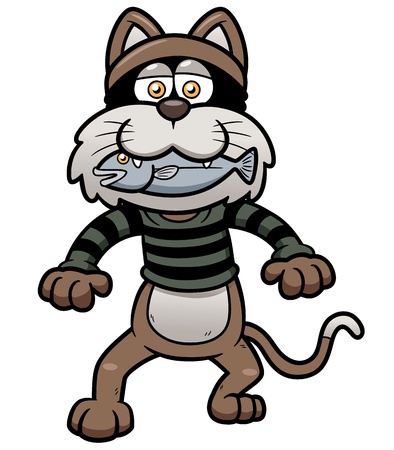 Vector illustration of thief catのイラスト素材