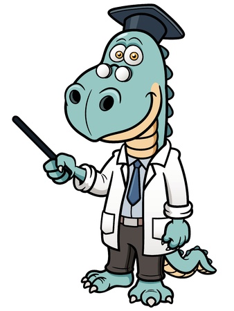 Vector illustration of Dinosaur professorのイラスト素材
