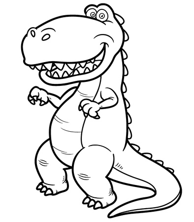 Vector illustration of cartoon dinosaur - Coloring bookのイラスト素材