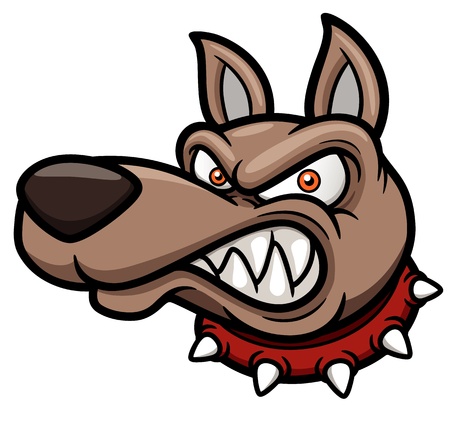 illustration of Angry cartoon dogのイラスト素材