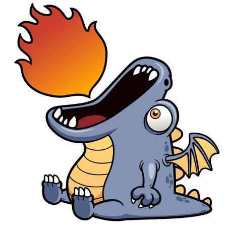 illustration of dragon cartoonのイラスト素材